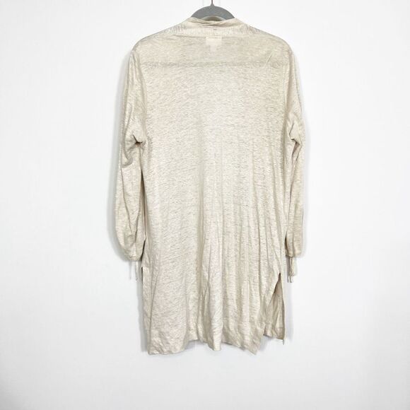 J Jill Love Linen Womens Cardigan Sweater Open Front Tan Beige Size Small - Picture 3 of 8